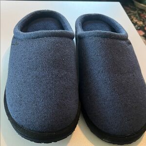 Navy Blue LLBean fleece cuff Slip-On Cozy Slippers